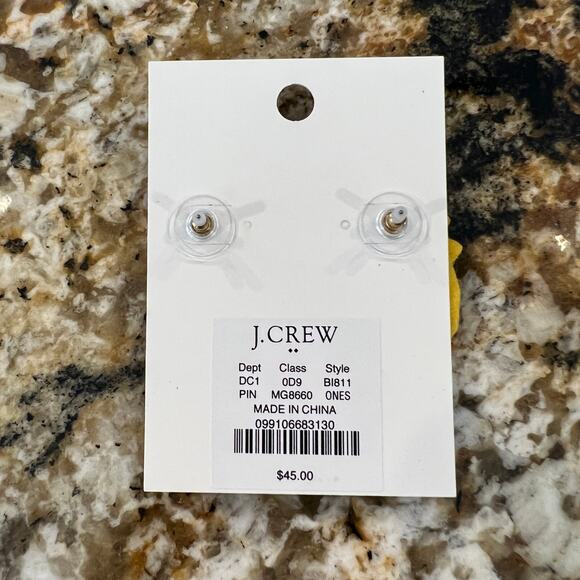 NWT J. Crew Pineapple Glass Seed Beaded Statement Earrings - Picture 5 of 6